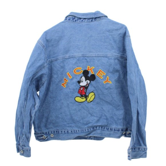 Disney Jackets & Blazers - 90's Mickey Mouse Denim Jacket Size 2X